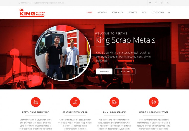 Perth Scrap Metal company website